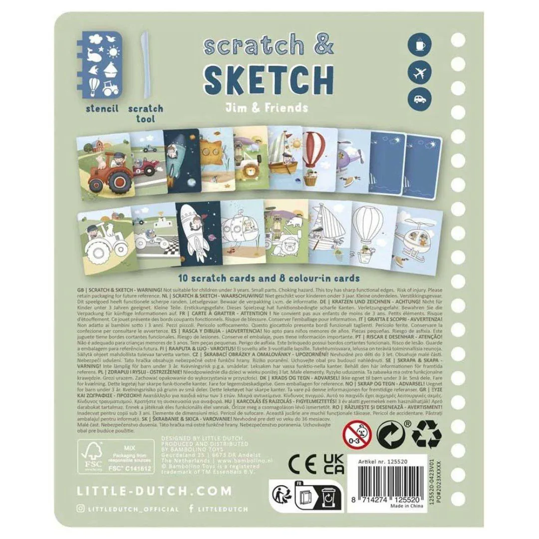 Little Dutch® Scratch & sketch book Jim & Friends - Image 4