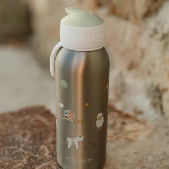 Little Dutch® Stainless bottle flip-up Little Farm 350ml - Image 3