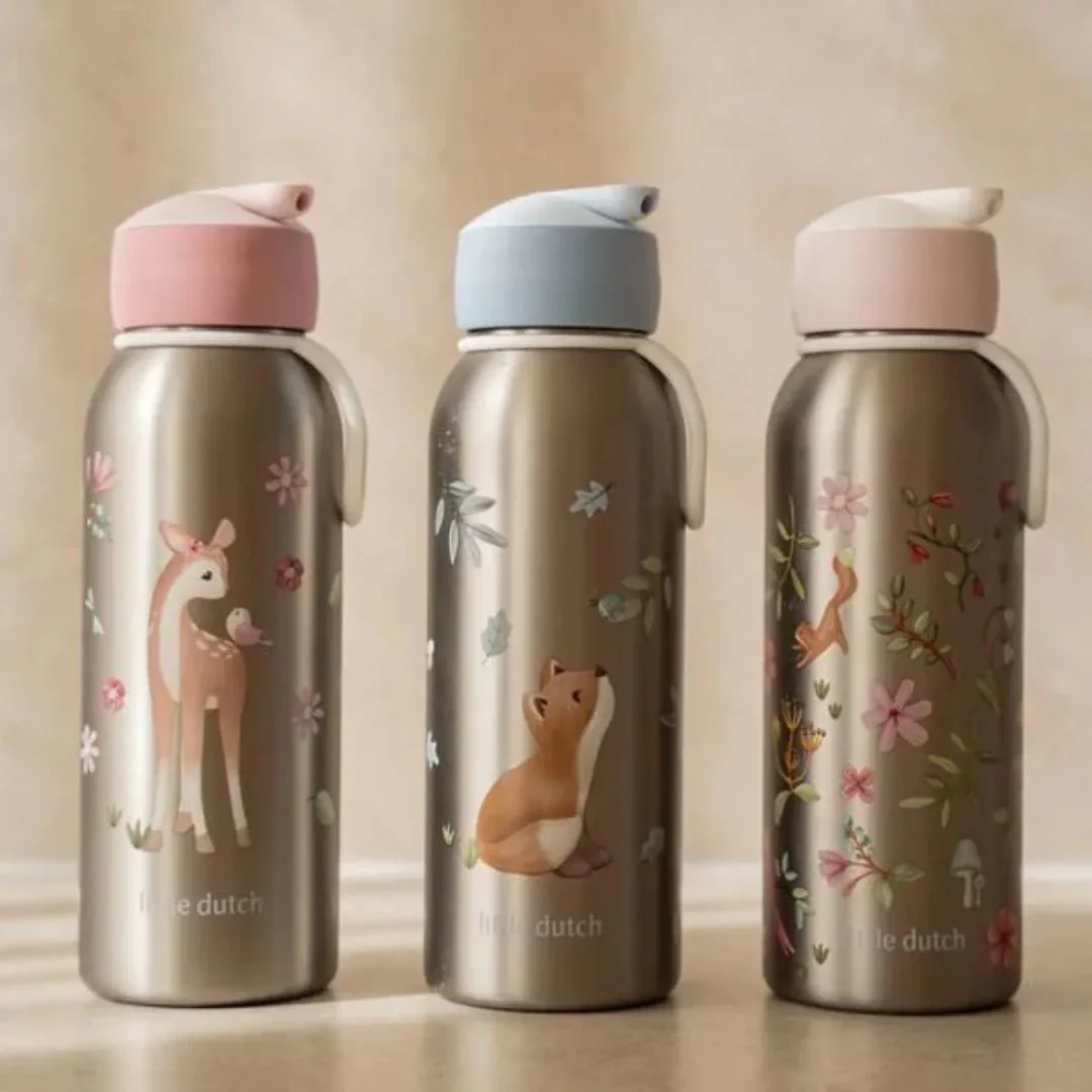 Little Dutch® Stainless Steel Kids Bottle Flip-Up Fairy Wonders 350ml - Image 2