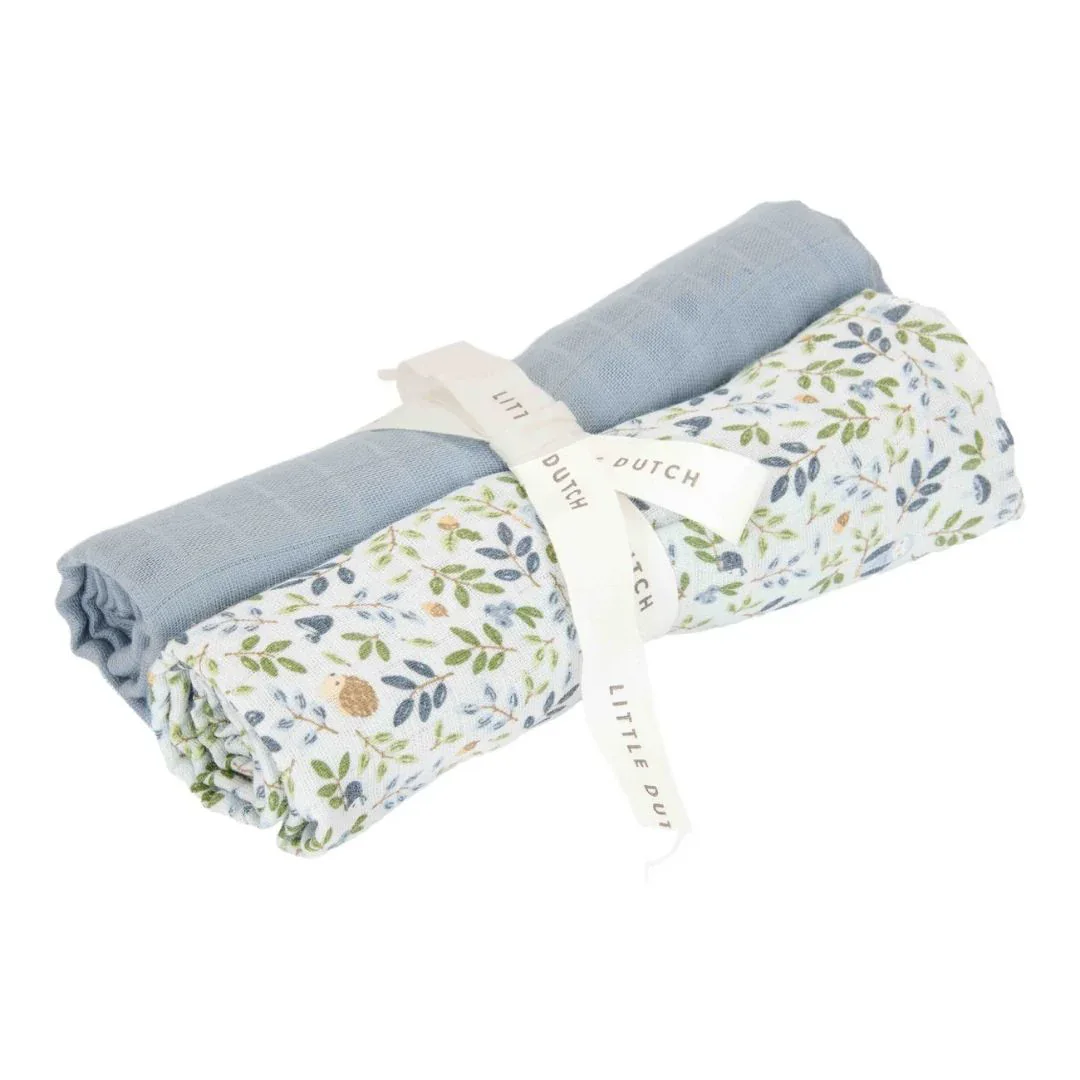 Little Dutch® Swaddles muslin Forest Adventure/Denim Blue 70x70