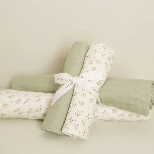 Little Dutch® Swaddles muslin Pure Sage 120x120 - Image 2