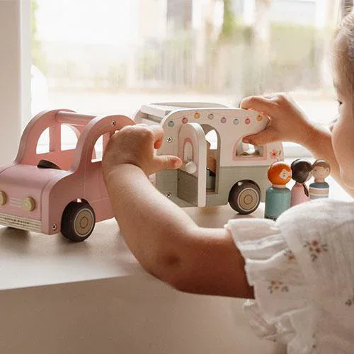 Little Dutch® Toy Car with Caravan - Image 5