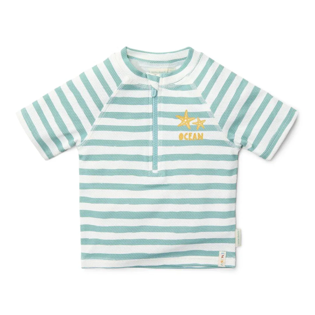 Little Dutch® UV Protection Swim Shirt Stripes Surf Blue