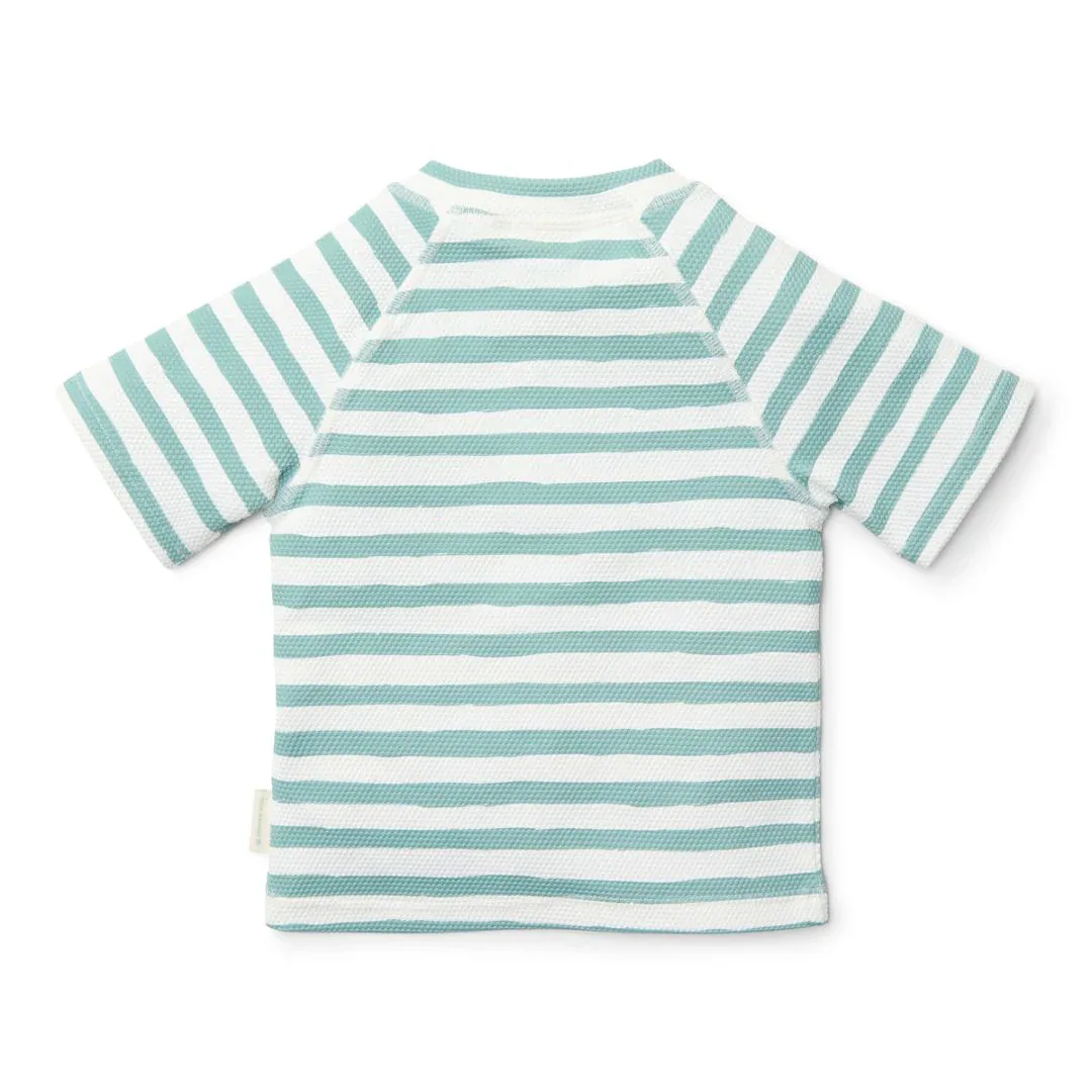 Little Dutch® UV Protection Swim Shirt Stripes Surf Blue - Image 2