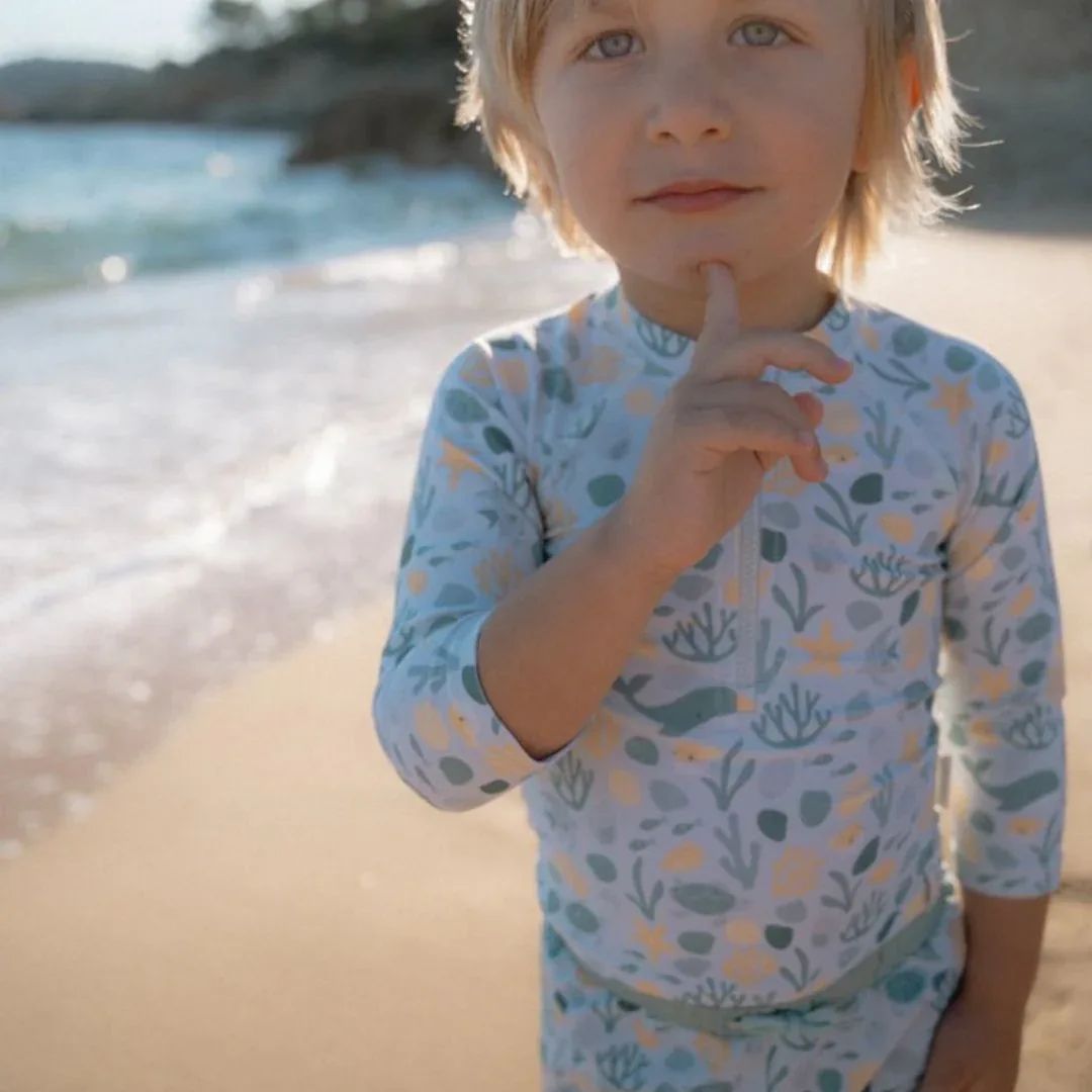 Little Dutch® UV Protection Swim Shirt Seashells Sunny Yellow - Image 4