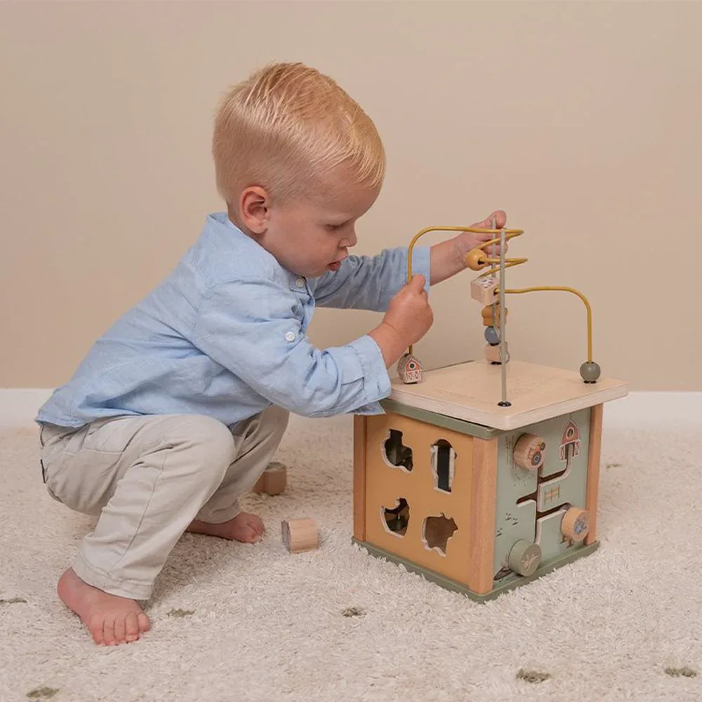 Little Dutch® Wooden Activity Cube Little Farm - Image 5