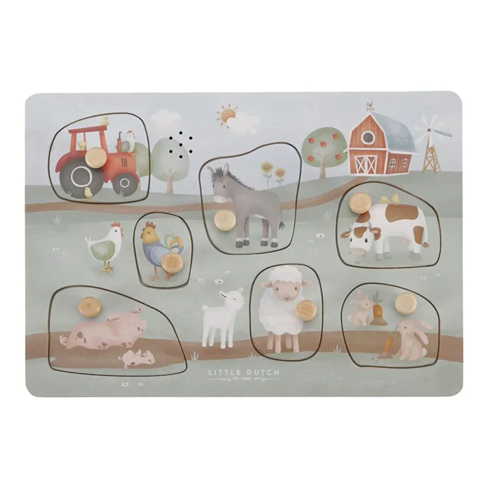 Little Dutch® Wooden Sound Puzzle Little Farm - Image 3