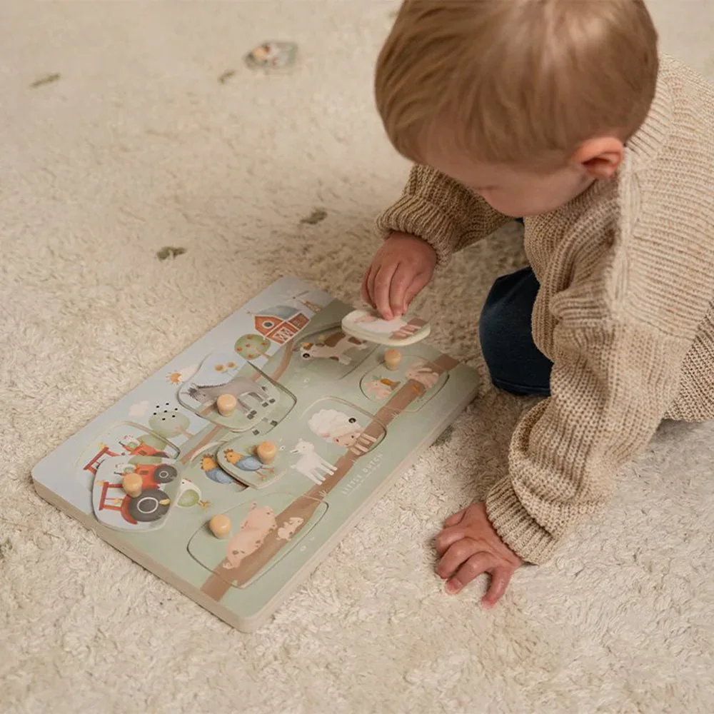 Little Dutch® Wooden Sound Puzzle Little Farm - Image 4