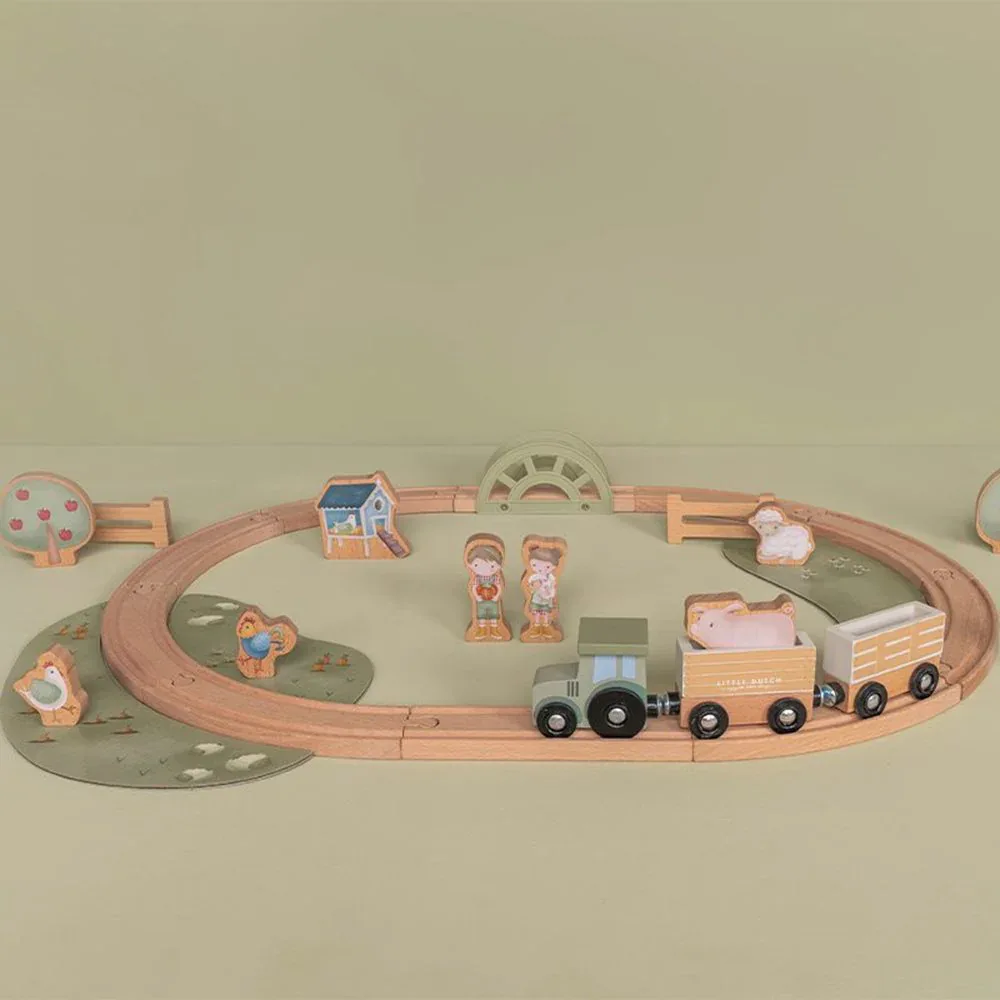 Little Dutch® Wooden train track Little Farm - Image 4
