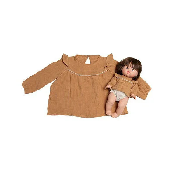 Minikane® Duo Collection MARINA blouse in cotton double gauze Camel