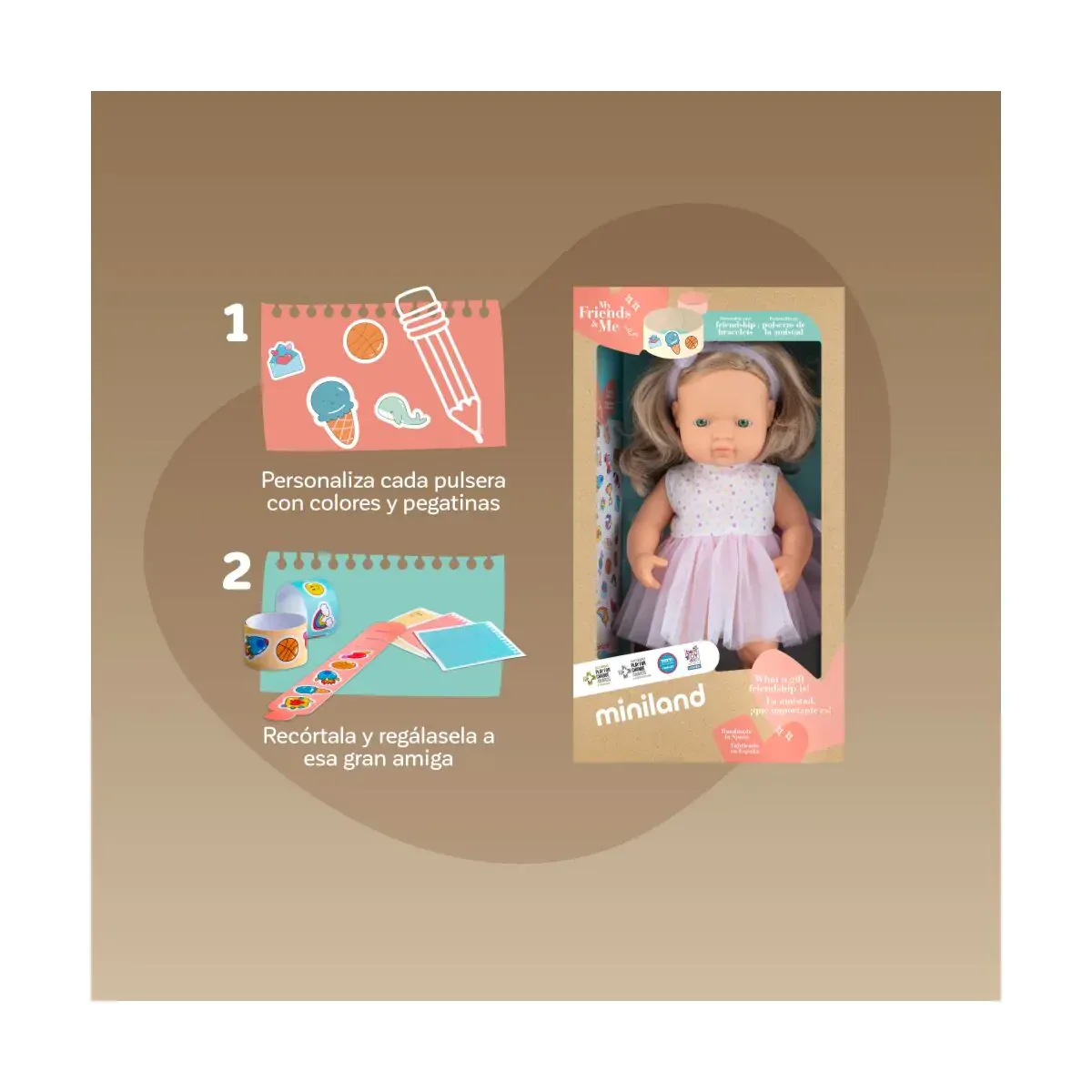 Miniland® Baby doll Caucasian Girl 38cm My Friends & Me - Image 5