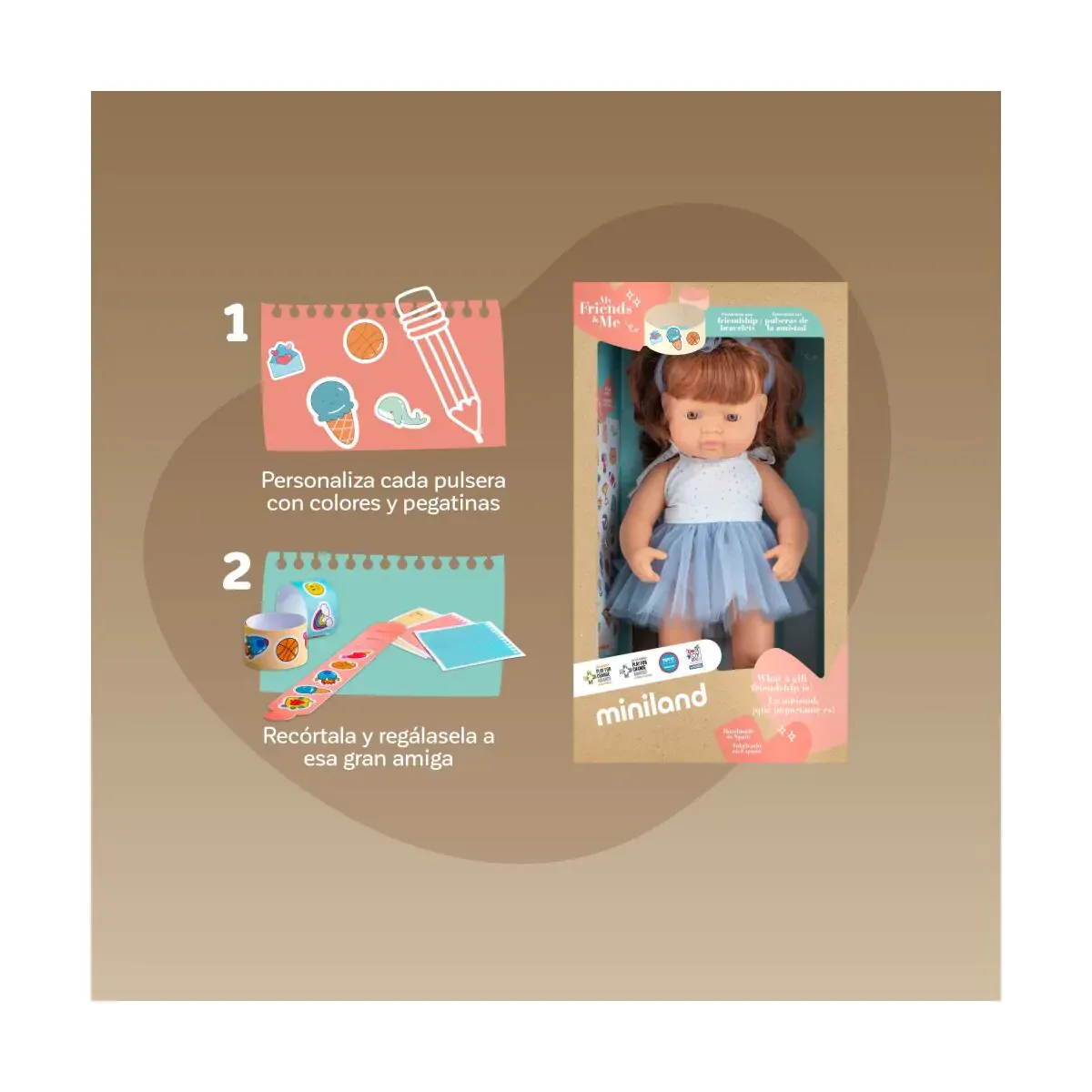 Miniland® Baby doll Caucasian Redhead Girl 38cm My Friends & Me - Image 5