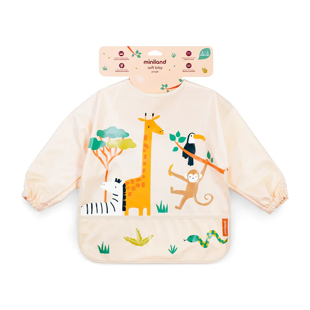 Miniland® Long-sleeved bib Jungle   - Image 2