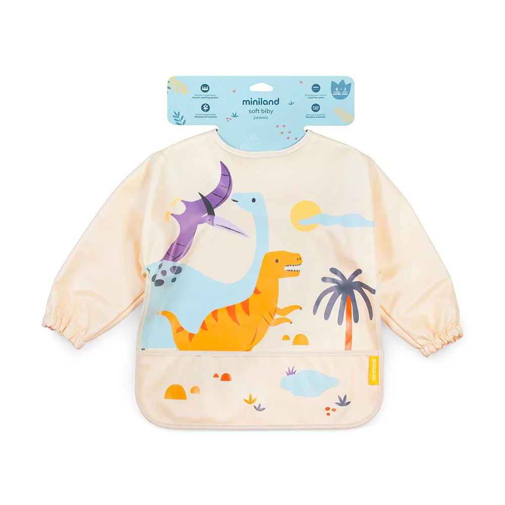 Miniland® Long-sleeved bib Jurassic   - Image 2