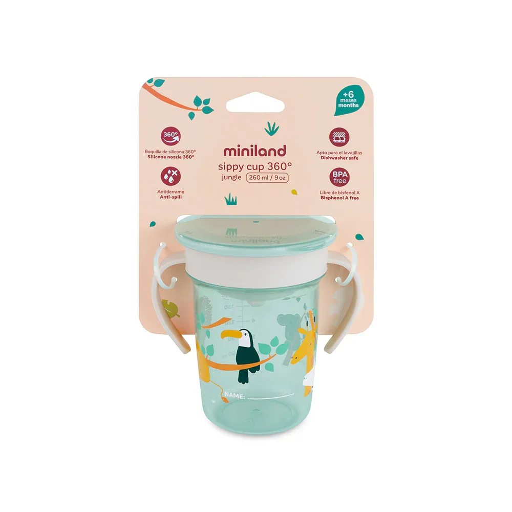 Miniland® Sippy Cup 360° 270ml Jungle - Image 3