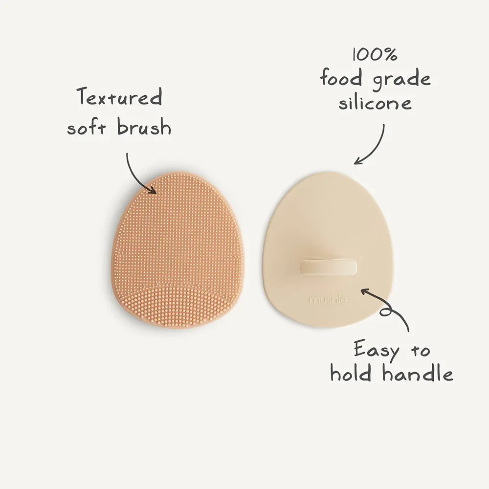 Mushie® Cradle Cap Brush-2 pack​ ​Rose/Soft Lilac - Image 5