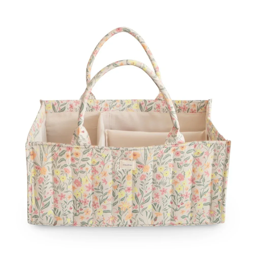 Mushie® Diaper Caddy Pastel Blooms