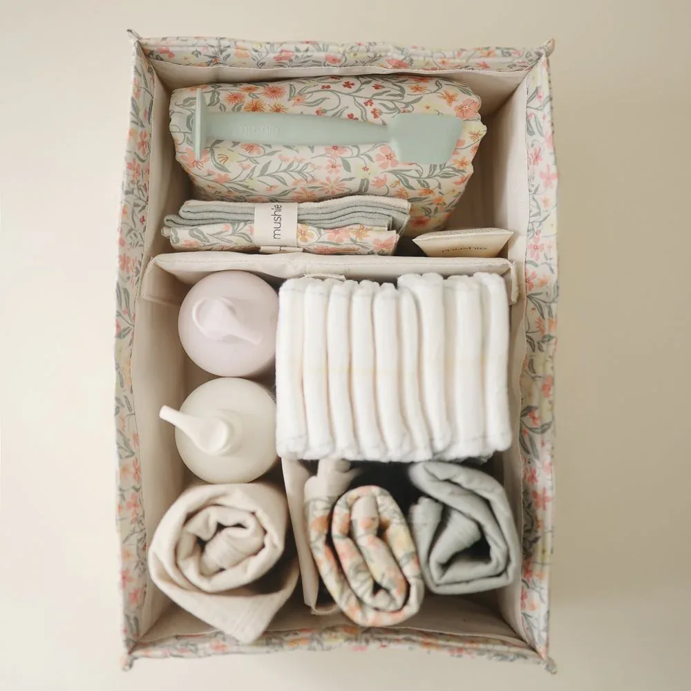 Mushie® Diaper Caddy Pastel Blooms - Image 3