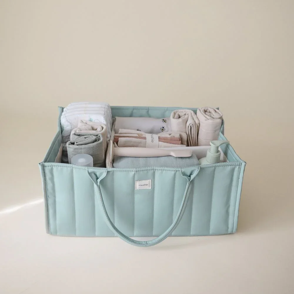 Mushie® Diaper Caddy Roman Green - Image 2