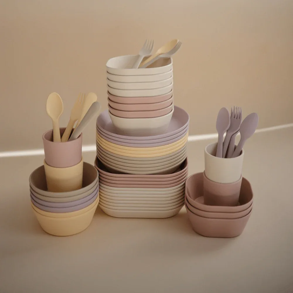 Mushie® Dinnerware Set 3-Piece Blush - Image 3