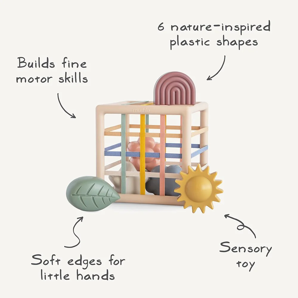 Mushie® Elastic Shape Sorting Cube - Image 2