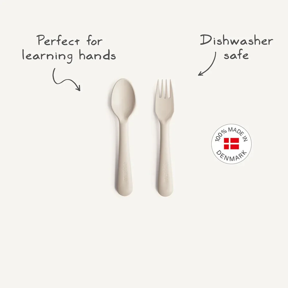Mushie® Fork & Spoon Dusty Rose - Image 3