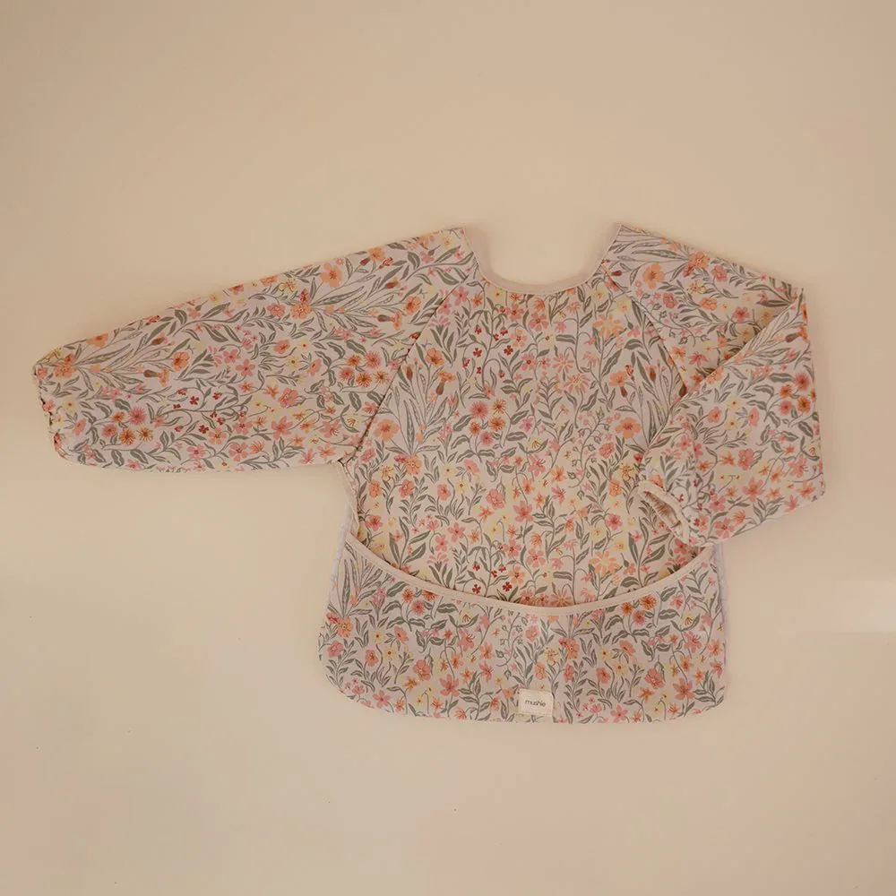 Mushie® Long Sleeve Bib​ Pastel Blooms - Image 2