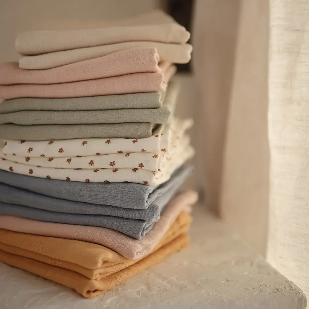 Mushie® Muslin Cloth 3-pack Blush 60x60 - Image 3