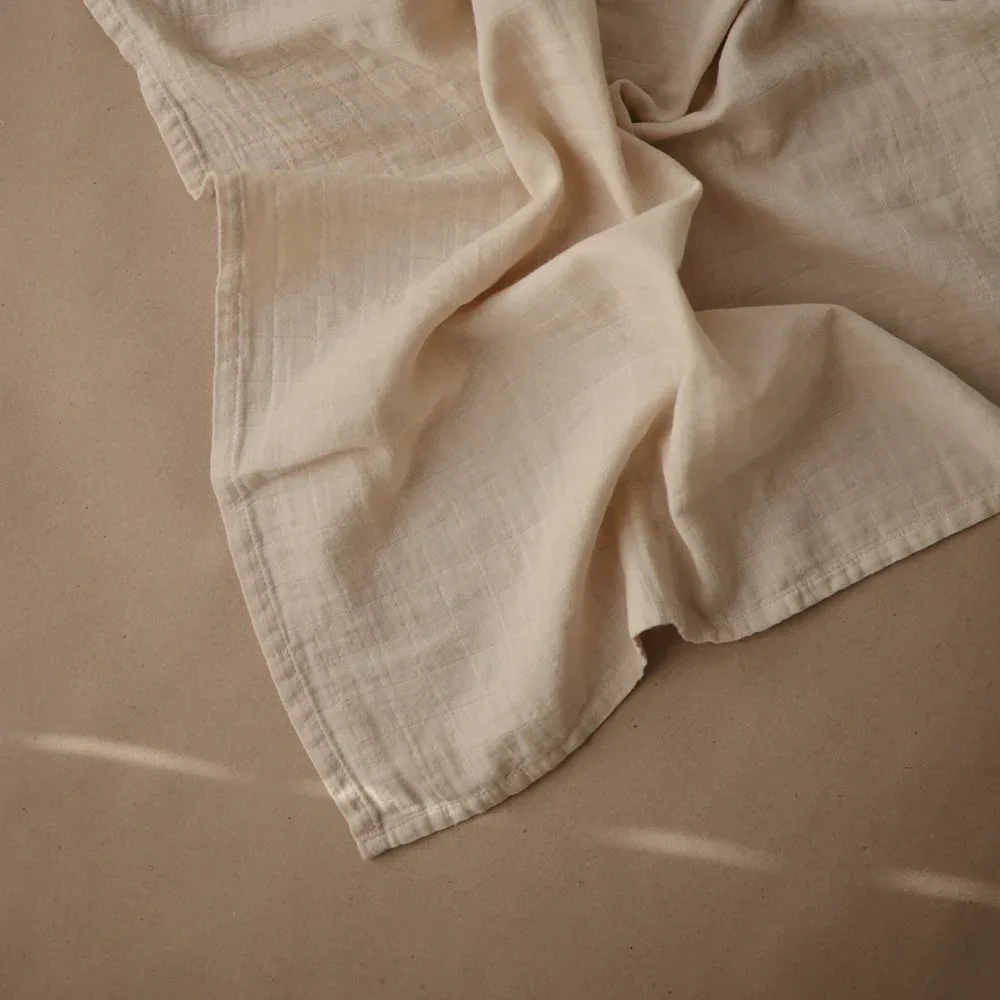 Mushie® Muslin Cloth 3-pack Fog 60x60 - Image 2