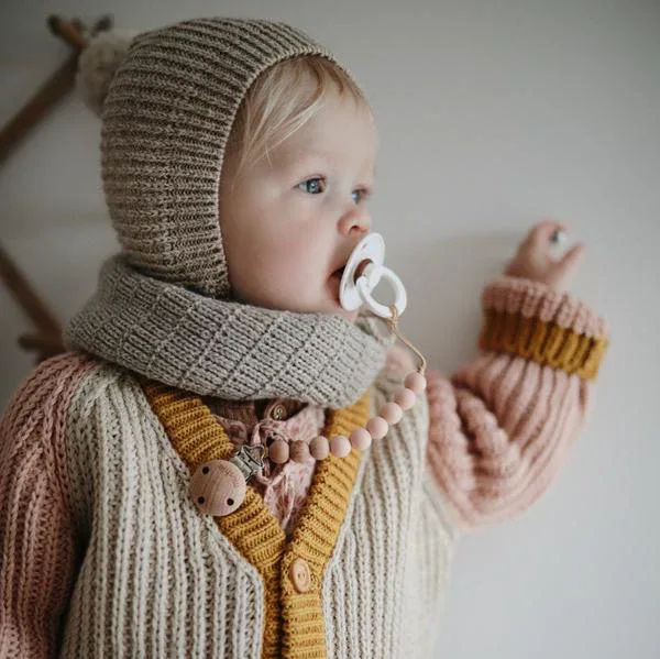 Mushie® Pacifier Clips EVA Pale Taupe - Image 2