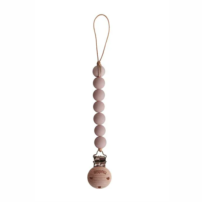 Mushie® Pacifier Clips Halo Blush