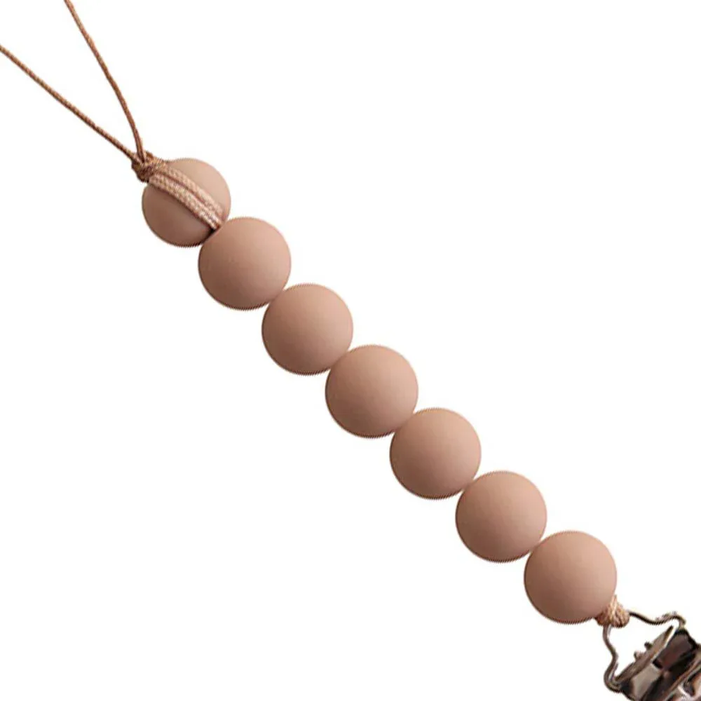 Mushie® Pacifier Clips Halo Pale Taupe - Image 2