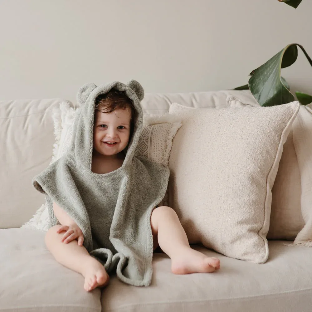 Mushie® Poncho Towel (1-3 Y) Bear Moss - Image 2