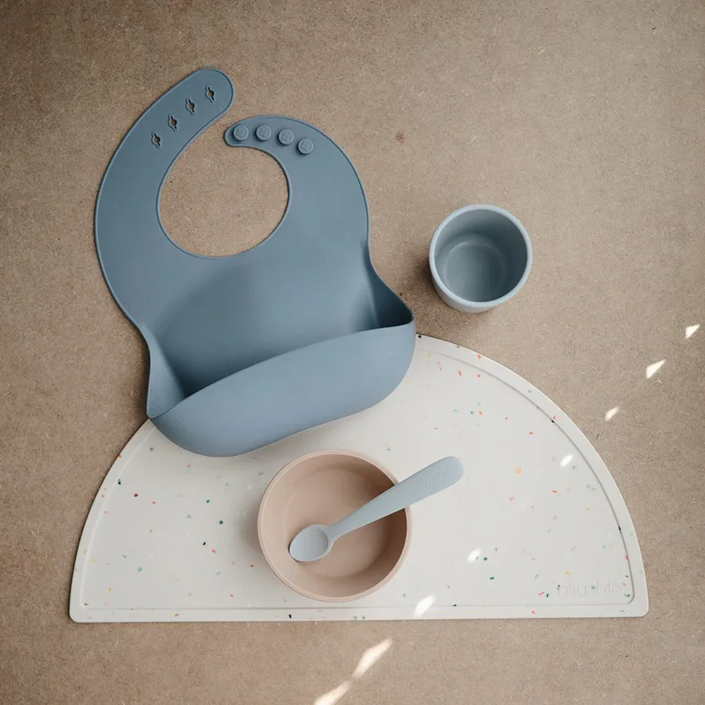 Mushie® Silicone Bib Cambridge Blue - Image 2