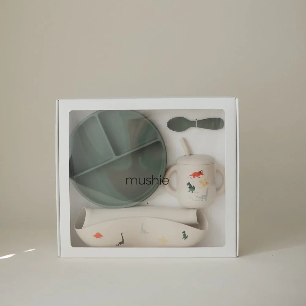 Mushie® Silicone Feeding Set Dinosaurs - Image 2
