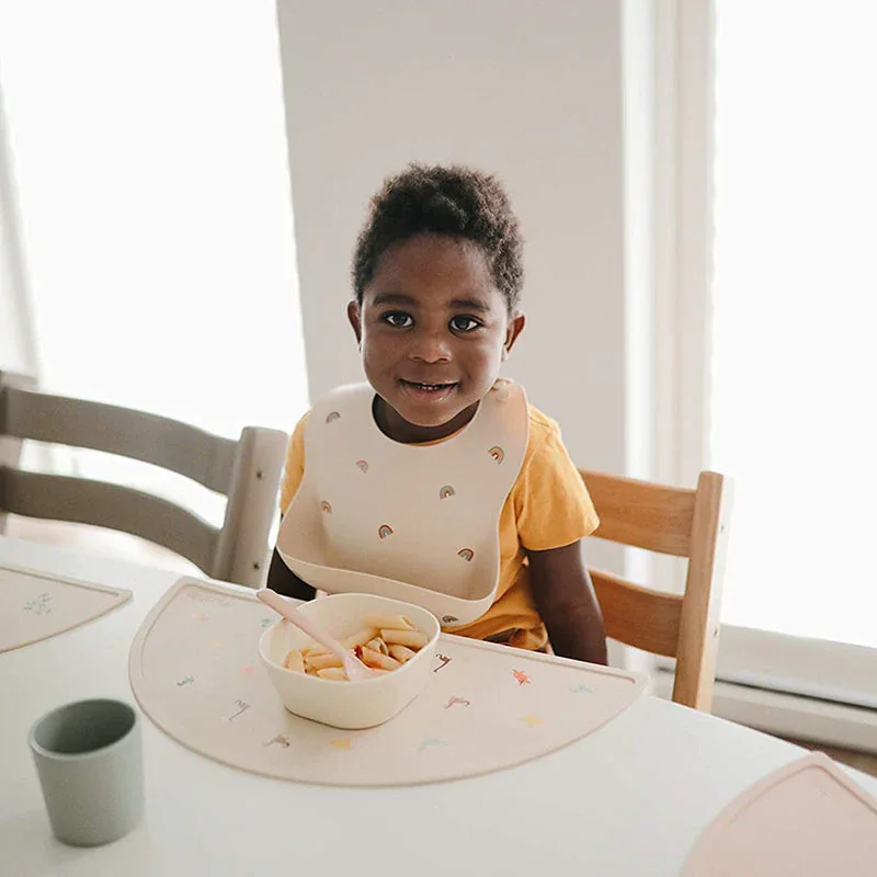 Mushie® Silicone Mat Cambridge Blue Confetti - Image 5