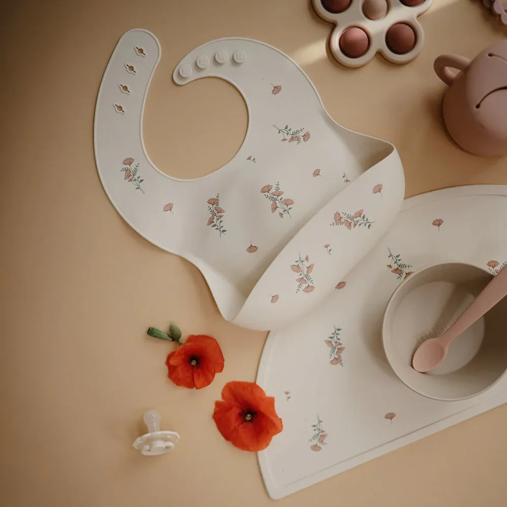 Mushie® Silicone Mat Pink Flowers - Image 2