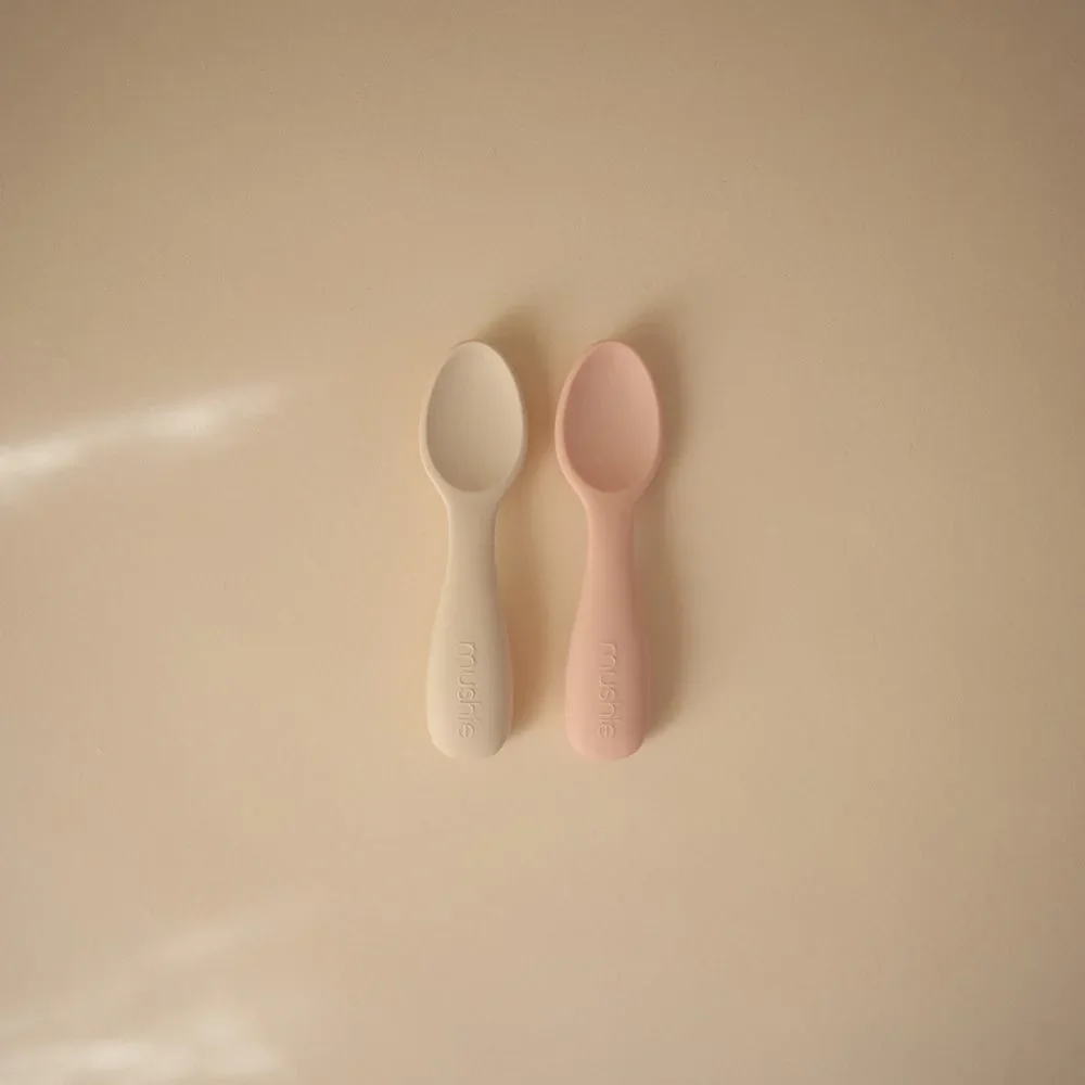 Mushie® Silicone Starter Spoons Blush/Shifting Sand - Image 2