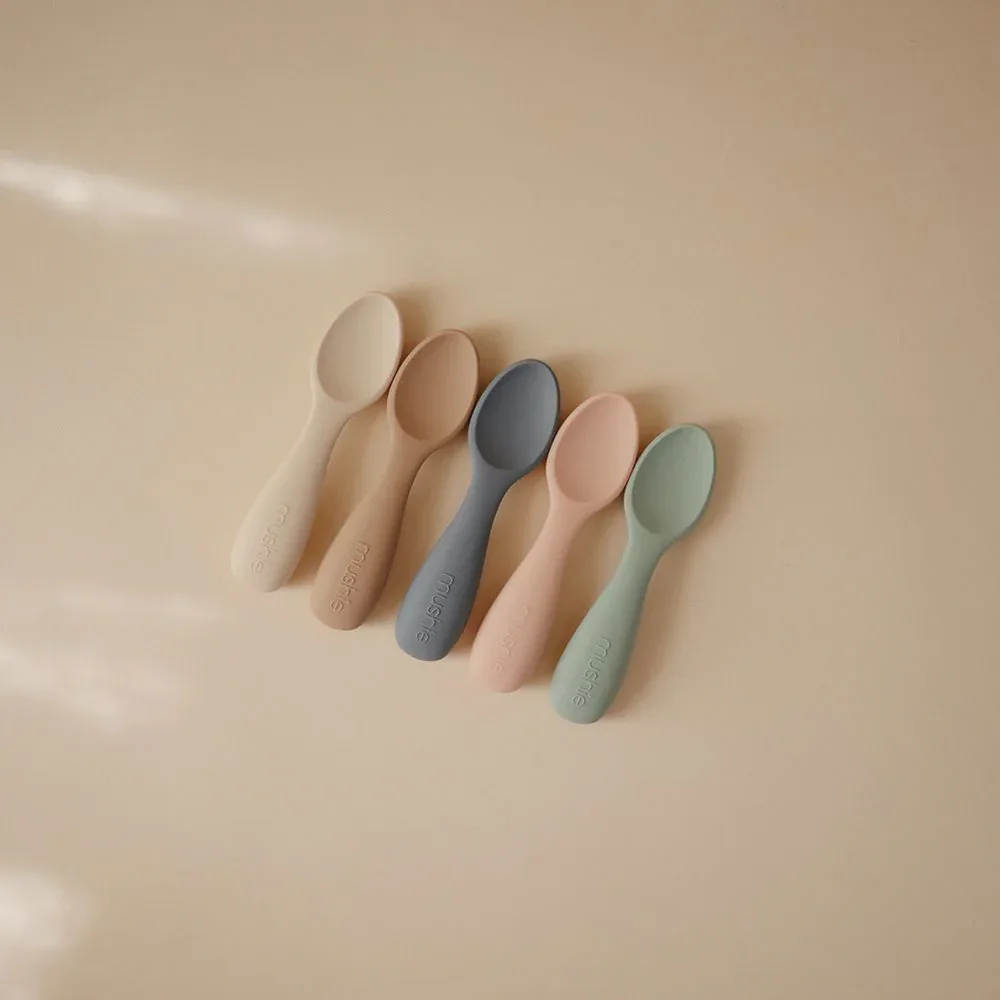Mushie® Silicone Starter Spoons Tradewinds/Shifting Sand - Image 4