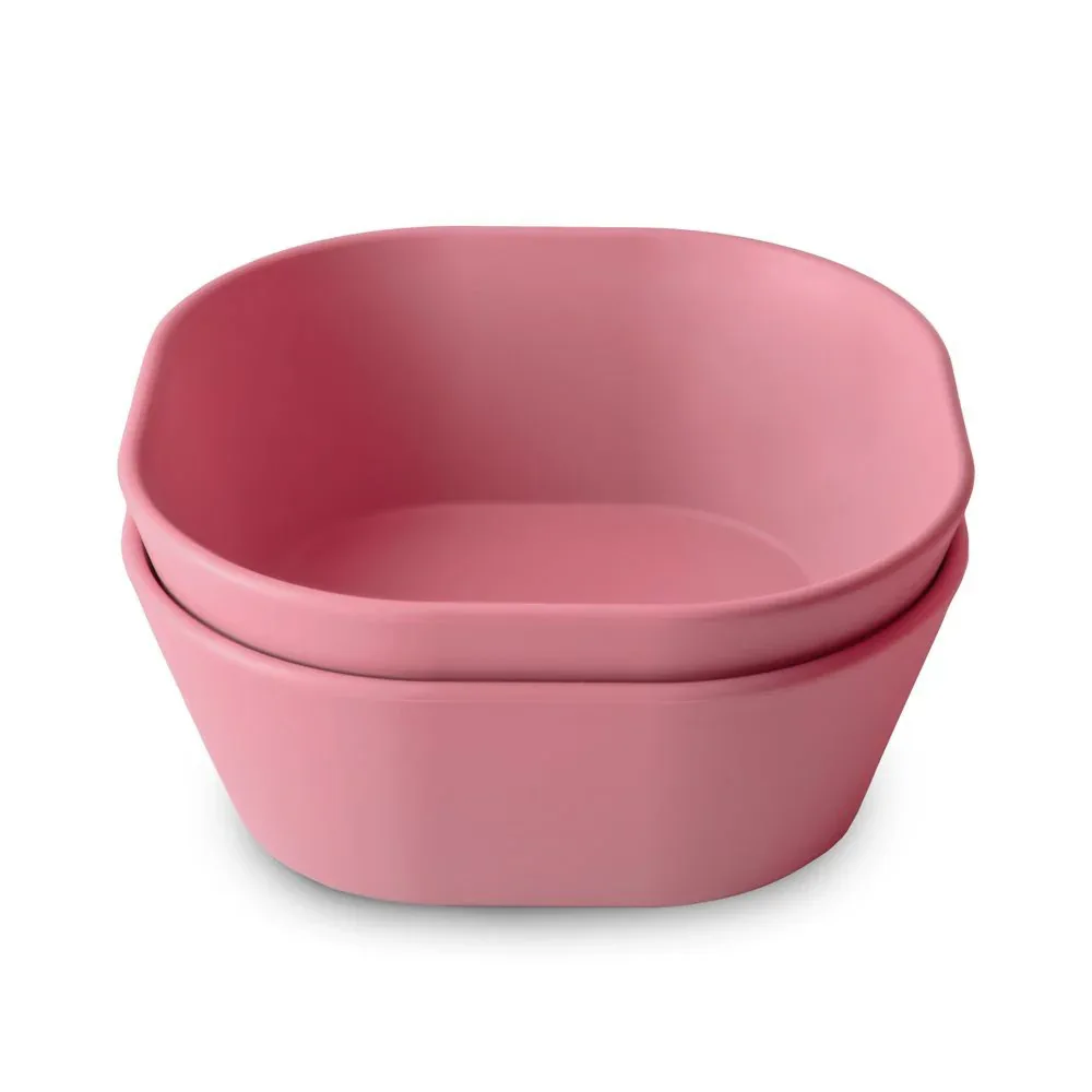 Mushie® Square Dinnerware Bowl Set of 2 Dusty Rose - Image 2