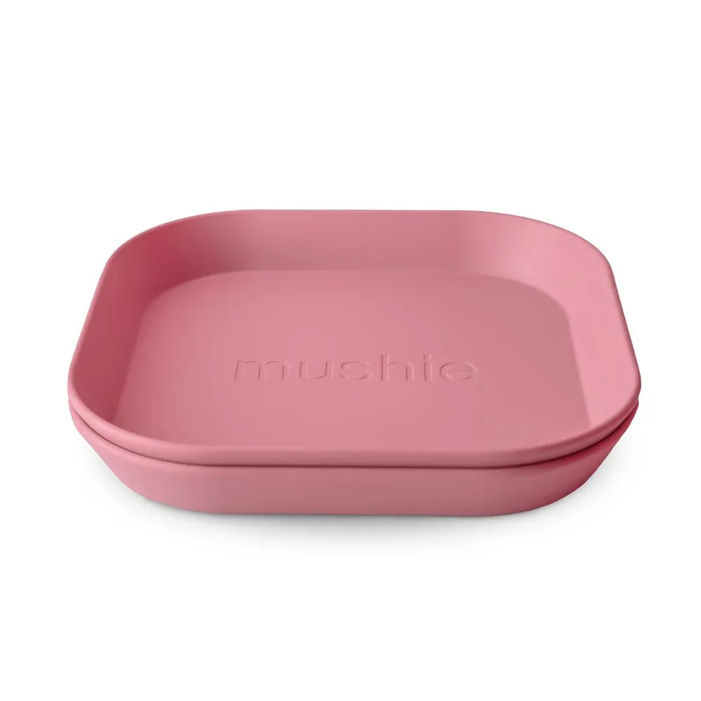 Mushie® Square Dinnerware Plate Set of 2 Dusty Rose - Image 2