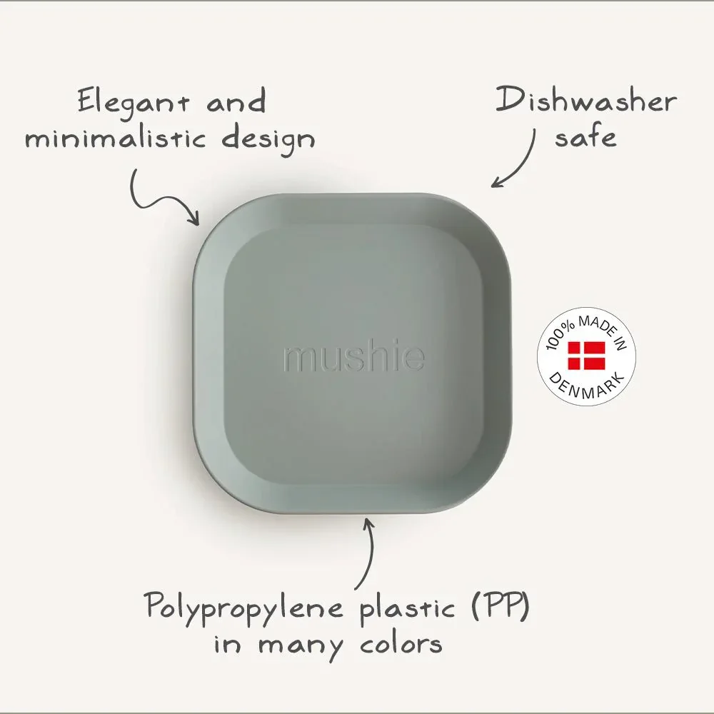 Mushie® Square Dinnerware Plate Set of 2 Dusty Rose - Image 3