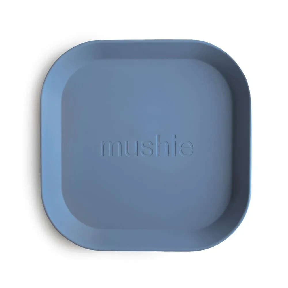 Mushie® Square Dinnerware Plate Set of 2 Twilight Blue