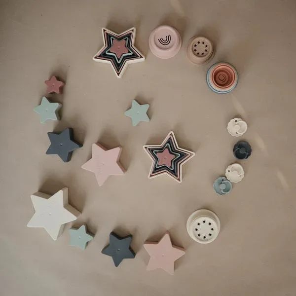 Mushie® Stacking Cups Toy Retro - Image 3