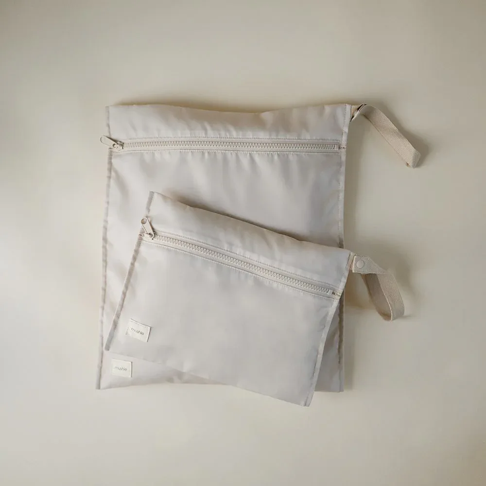 Mushie® Water Resistant Wet Bag 2 Pack​ Fog - Image 2