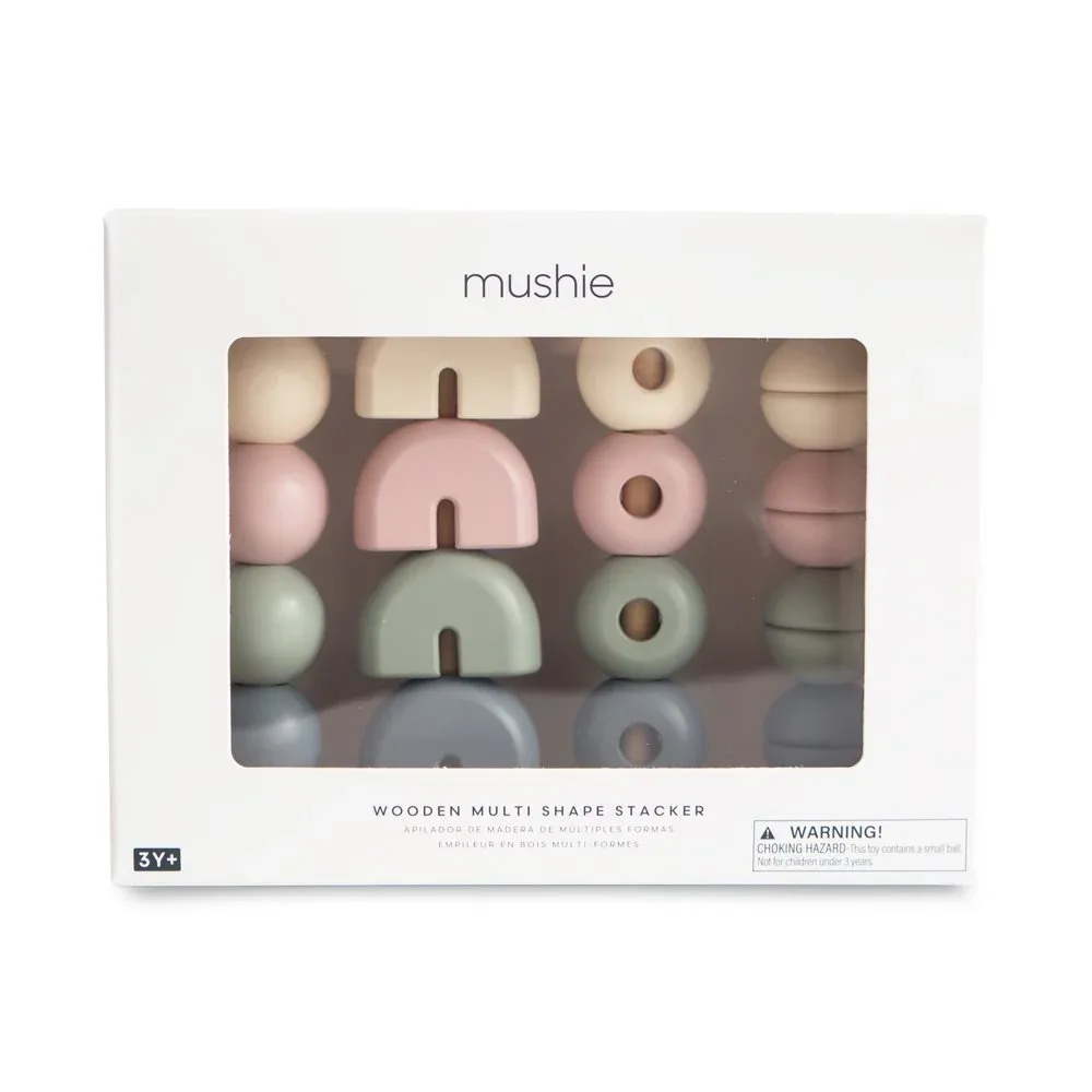Mushie® Wooden Multi Shape Stacker - Image 2