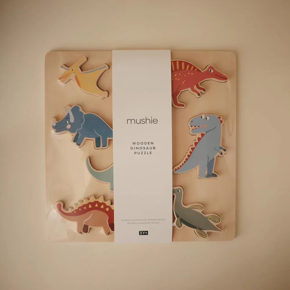 Mushie® Wooden Puzzle​ Dinosaur - Image 6