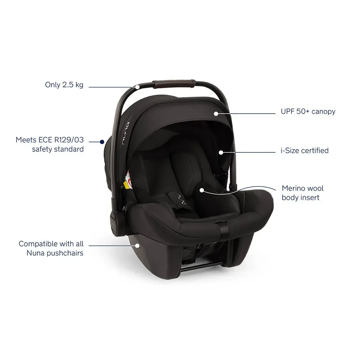 Nuna® Car Seat Pipa™ Lite (40-83 cm) Caviar - Image 7