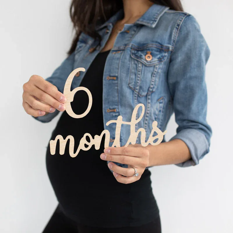 Pearhead® Wooden Baby Milestone Numbers and Words Photo Props - Image 6