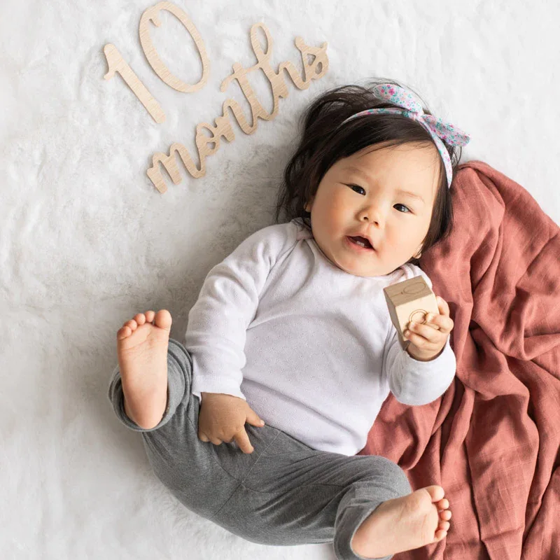 Pearhead® Wooden Baby Milestone Numbers and Words Photo Props - Image 7
